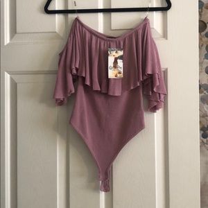 Rehab- Pink Off Shoulder Bodysuit